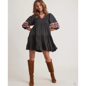 Marine Layer Women’s Olema Mini Dress with Embroidered Sleeves L